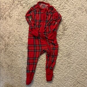 Little Sleepies Red Plaid Kids Footie